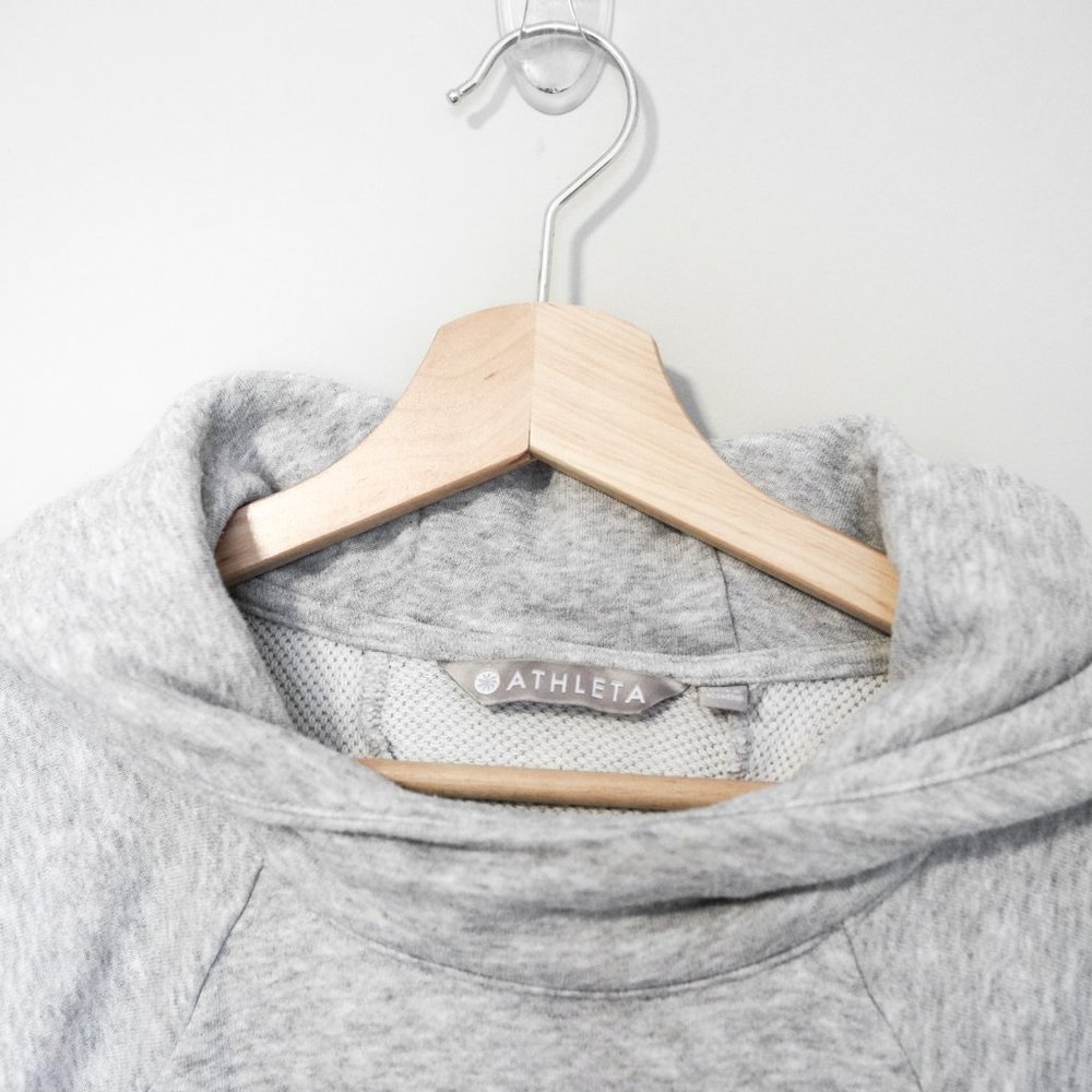 Athleta Women's Heathered Gray Pique Hoodie